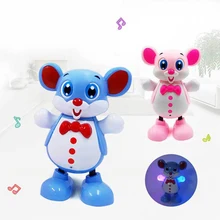 Электрический умный танцующий робот-игрушка для детей, обучающий музыкальный светильник, игрушка-мышь, кукла, подарок на год и Рождество