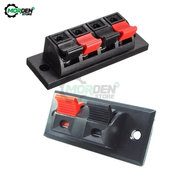 

2 Way/ 4 Way Spring Push Release Connector Speaker Terminal Strip Block for Home Audio