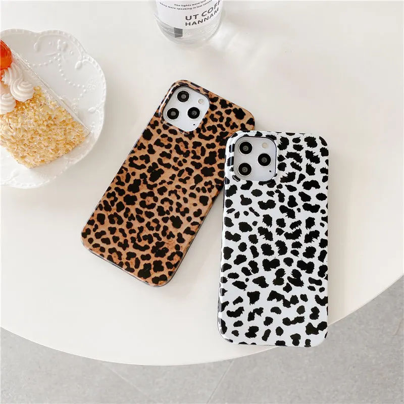 Fashion Cool Leopard Print Pattern Phone Case For iPhone 11 12 Mini Pro Max 7 8 Plus SE 2020 X XR XS Max Animal Soft IMD Cover