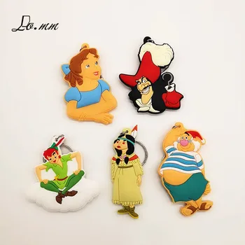 

Anime cartoon Peter Pan WENDY HOOK keyrings PVC cute cosplay figure High Quality novelty women children Double sided llavero toy