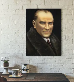 BK Ataturk zaprojektowany na płótnie Tablo-6 tanie i dobre opinie TR (pochodzenie)