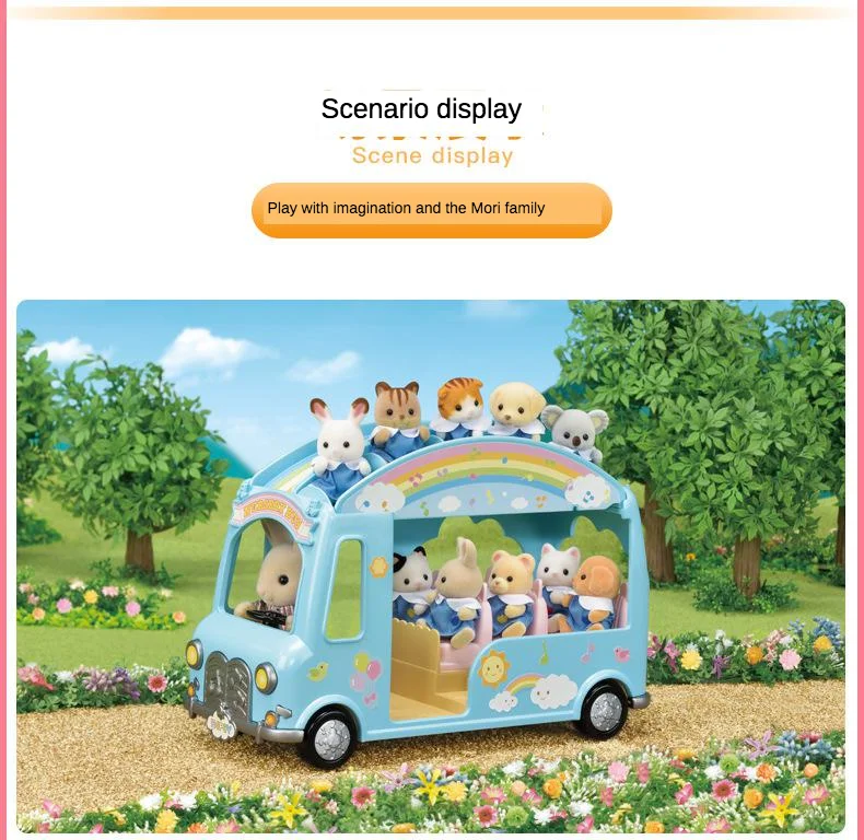 Sylvanian Families игрушка Sylvanian Families Радужный школьный автобус, детский игровой домик для девочек, детский сад, автобус 5317