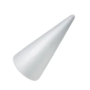 

2pcs Kids DIY Craft Cone Accessories Christmas Cone Handmade White Solid Foam Cone (38x13.5cm)