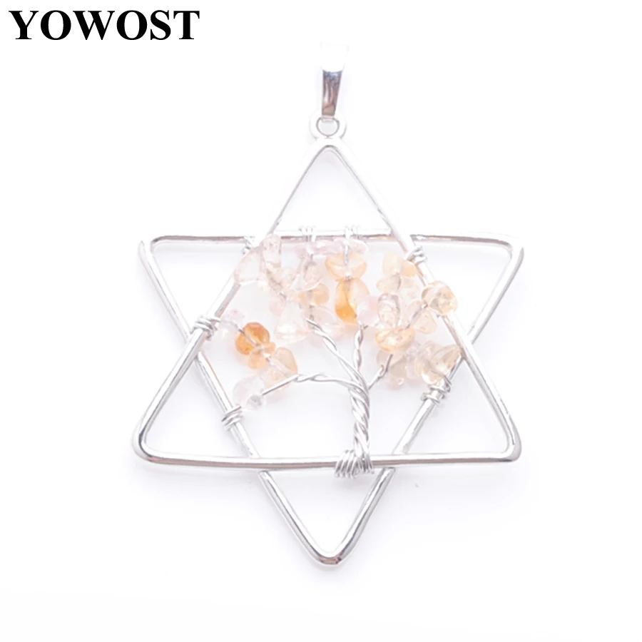 Натуральный свет каменная крошка Древо жизни кулон ювелирные изделия рейки