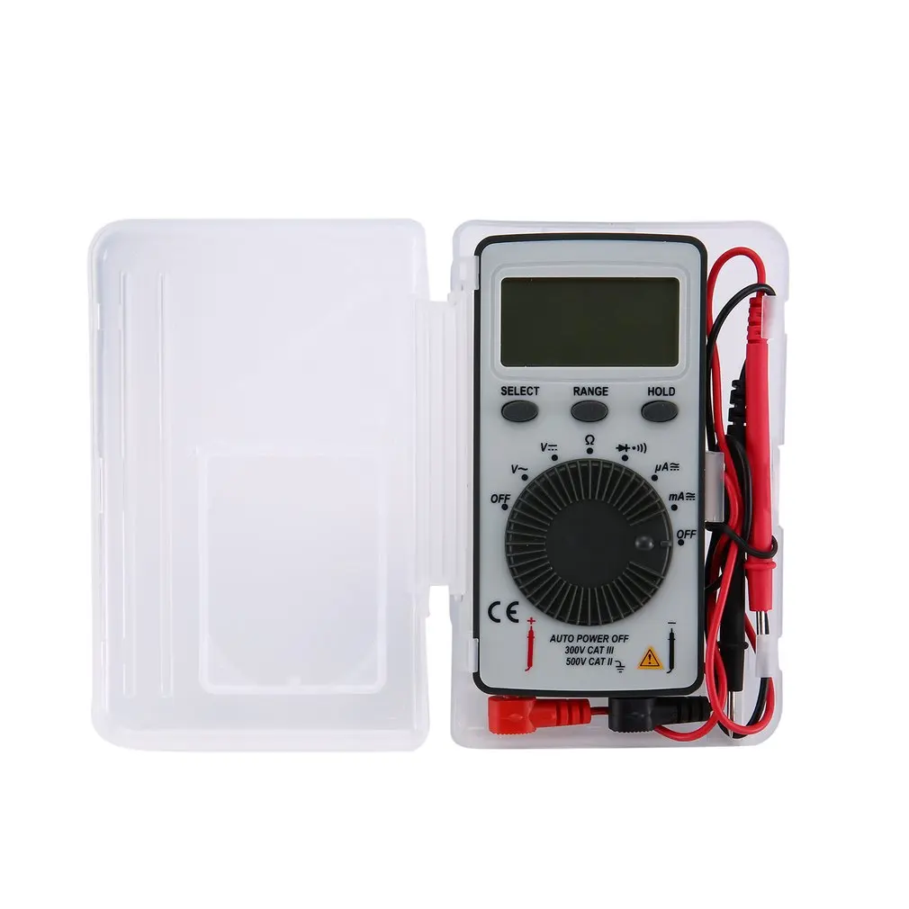 

DT9210 1999 Counts Pocket Digital Multimeter AC/DC Voltage Ammeter Tester Resistor Diode Continuity Test Data Hold Auto Range