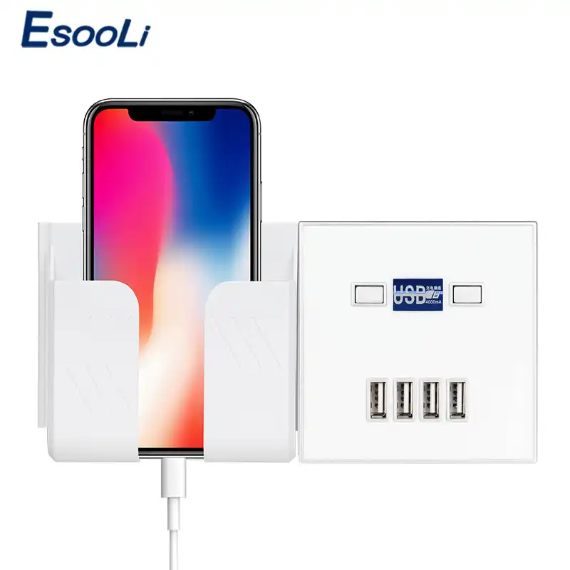 Esopoli Mejor Puerto Usb De 4 Puertos Adaptador De Cargador De