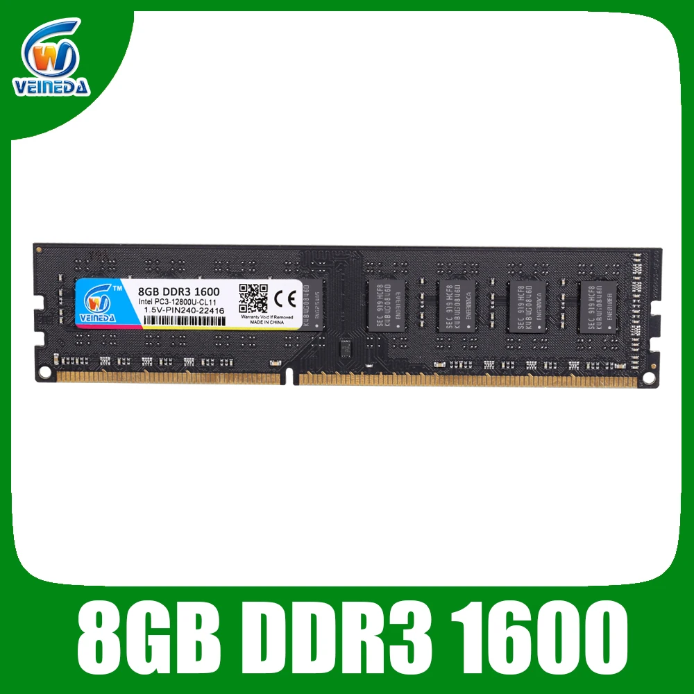 Память VEINEDA DDR3 для настольного ПК 2 ГБ 4 8 PC3 1600 МГц 1333 DIMM 1 5 в 240 контактов |