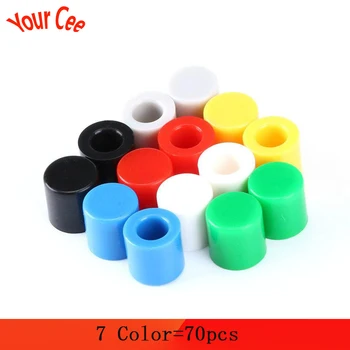 

70pcs/lot 7 Color Tactile Button Caps Plastic Cap Hat for 6*6mm 6x6mm Micro Tact Switch For Arduino