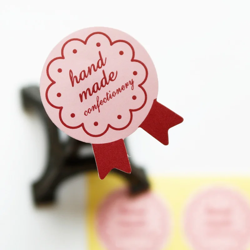 

Thank you Handmade Pink Paper Point Stikers Sealing Paste Baking Biscuit Bag Decorative Seal Sticker 102pcs