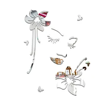 Funlife романтические креативные наклейки на стену в европейском и американском стиле, зеркальные наклейки, красивые наклейки с цветами для спальни, гостиной, Ms361366