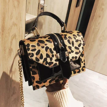 

Small Bag Women's New Style Fashion Korean-style Leopord Pattern Portable Shoulder Bag Versatile Chain Oblique Square Sling
