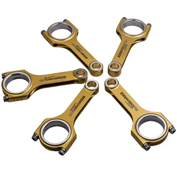 

5PCS Titanizing Connecting Rods For Audi RS2 2.2L Turbo 5cyl 144mm W/ ARP Bolts 800+HP 4340 Forged Steel H-Beam Conrods