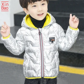 

XINBAO 2019 new Winter kids autumn girls parka black gold silver down jacket for boy hooded jacket snowsuit children clothing