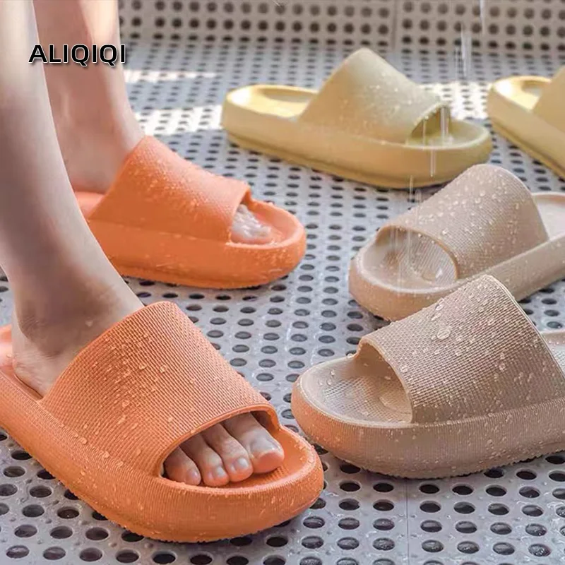 Sandalias de goma antideslizantes para hombre mujer, chanclas de verano para la playa, plataforma, para interior y dormitorio, novedad de 2021 AliExpress Calzado