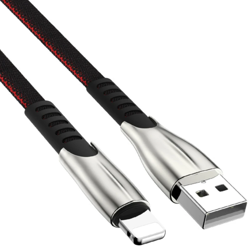 USB кабель для зарядки данных 2 м 3M для Apple iPhone шнур 6 7 8Plus X XR XS Max 11 Pro iPad Origin длинный 1 м 3 А плетеный кабель для быстрой зарядки - Цвет: Черный