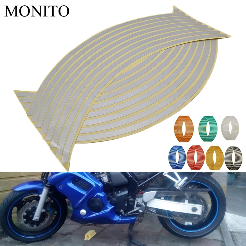 Motorcycle Wheel Sticker Reflective Decals Rim Tape Strip For YAMAHA mxt850 niken gt XT1200Z yzf r1 r3 r25 r6 r125 Accessories