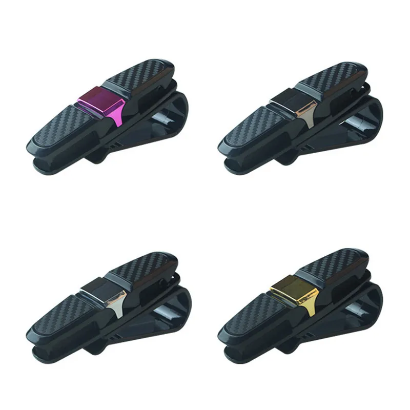 

Portable Auto Fastener Clip Car Eyeglasses Clip Ticket Card Clamp Car VehiGlasses Cases Black Car Sun Visor Sunglasses Holder