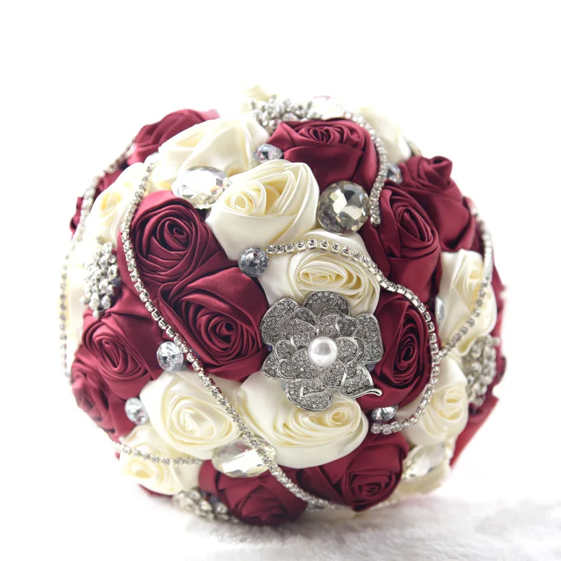 crystal Wedding Bouquet Brooch bouquet wedding accessories Bridesmaid artifical Wedding flowers Bridal Bouquets Holder de noiva