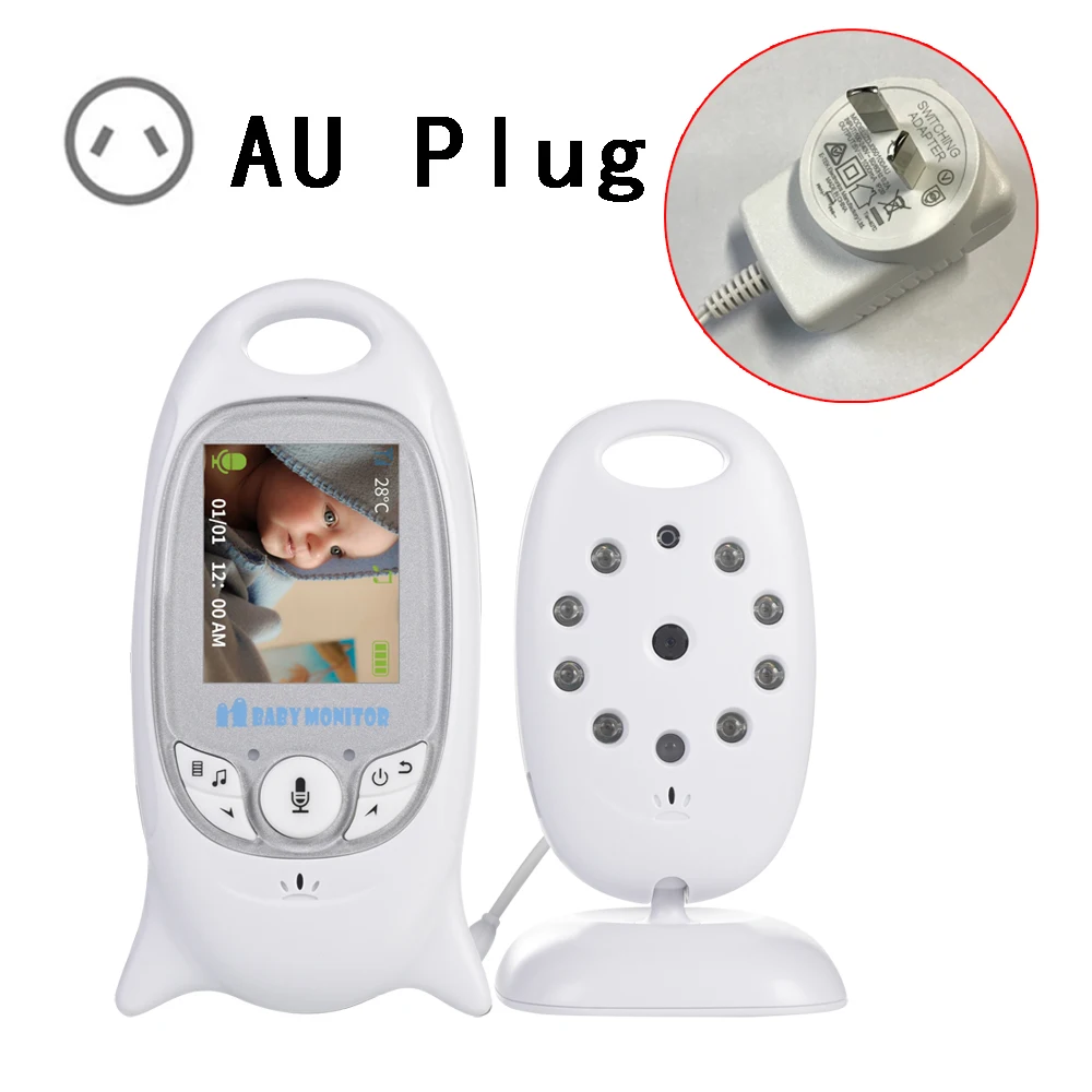 VB601 AU plug VB601 беспроводной видео детский монитор Цветная камера безопасности 2 способа ночного видения инфракрасный Светодиодный контроль температуры и 8 колыбельных - Цвет: VB601 AU plug