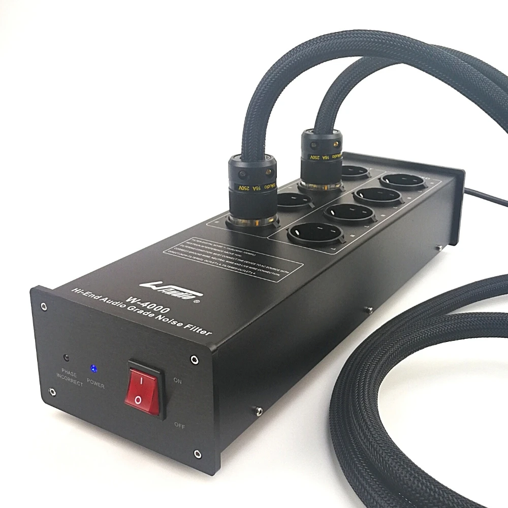 WAudio Power Filter AC Noise Purifier W-4000 Line Conditioner Surge Protector with EU Outlets