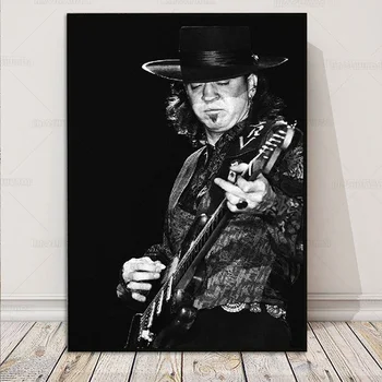 Stevie Ray Vaughan Blues Guitarist Picture Printed on Canvas 1