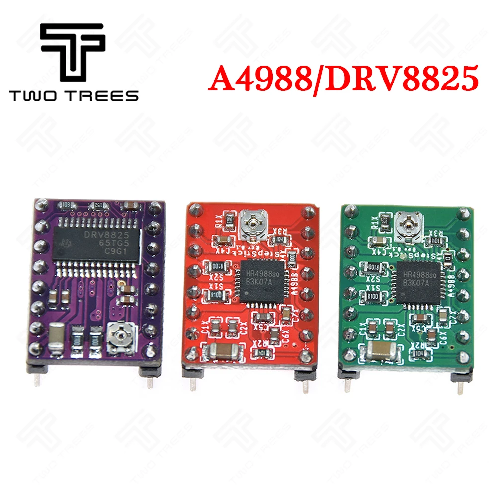 TWOTREES 3d принтер части Reprap A4988 DRV8825 шаговый двигатель драйвер модуль с радиатором Stepstick DRV8825 совместимый StepStick