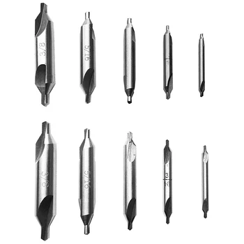 

New 10-Pack Center Bit Combined Bit Countertop Sink Lathe Grinding Tool Set HSS 60 Degree 1/8 Inch 3/16 Inch 1/4 Inch 5/16 Inch
