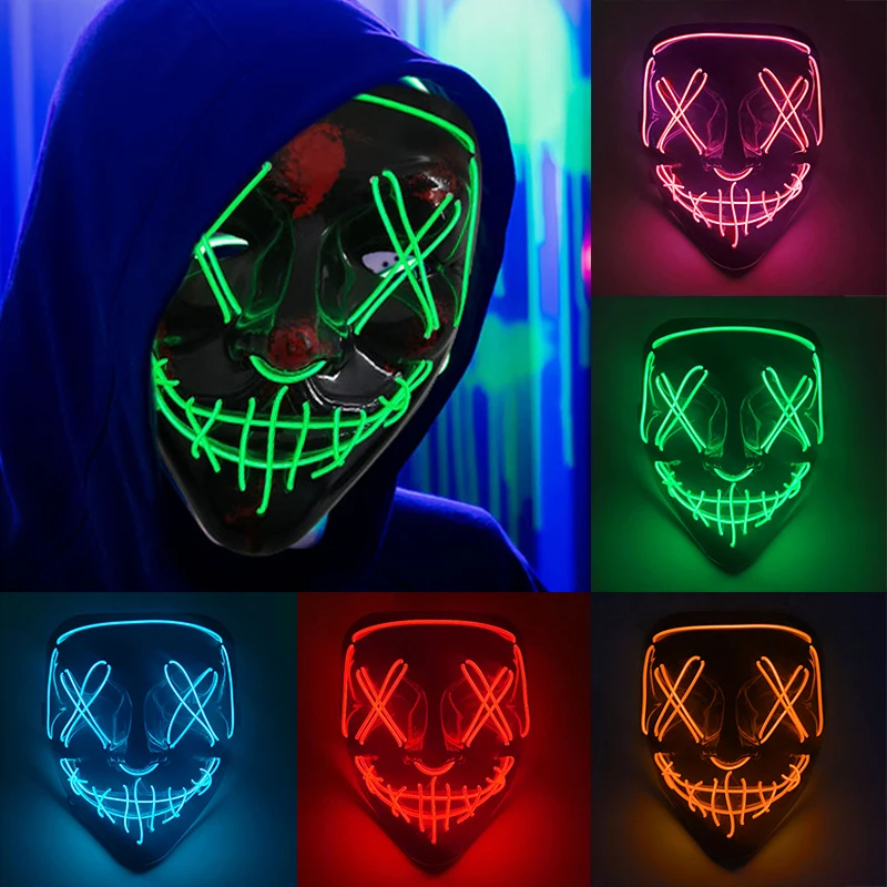 Cosplay Lighted Mask Led Night Light Joker Joker Light Mask Mask