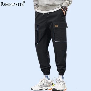 

Men's Casual Pants Solid color Fashion Plus Size Sweatpants High quality Polyester Spring Autumn Multi-pocket Cargo pants Men
