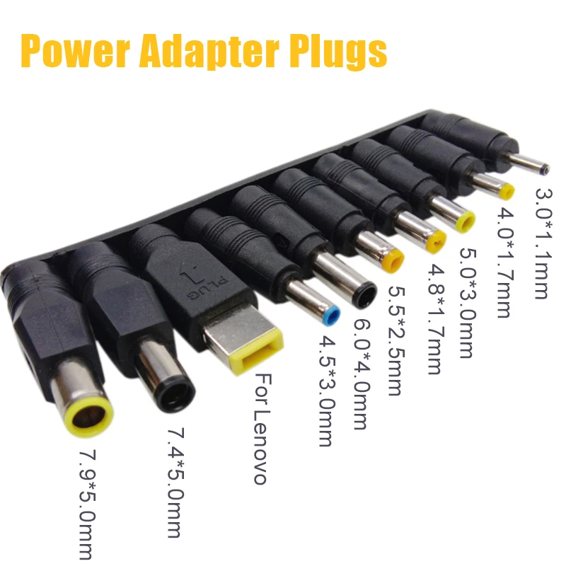 

10pcs/set Universal DC Power Supply Adapter Charger Conversion Plugs For Lenovo PC Laptop Notebook