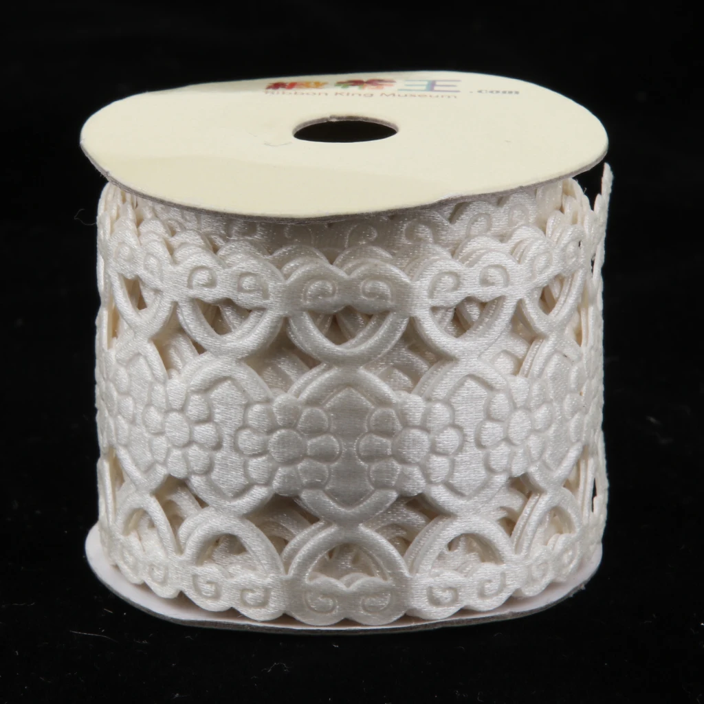 38mm 2pcs Yards Lace Fabric Trim Ribbon Tape Set Self Adhesive DIY Craft Scrapbooking Decorative Lace Tape Lace Ribbon