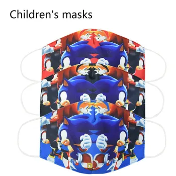

2pcs Sonic The Hedgehog Mask Children's Face Masks Windproof and Dustproof Printing Washable Cartoon Mask Clothing Accessories