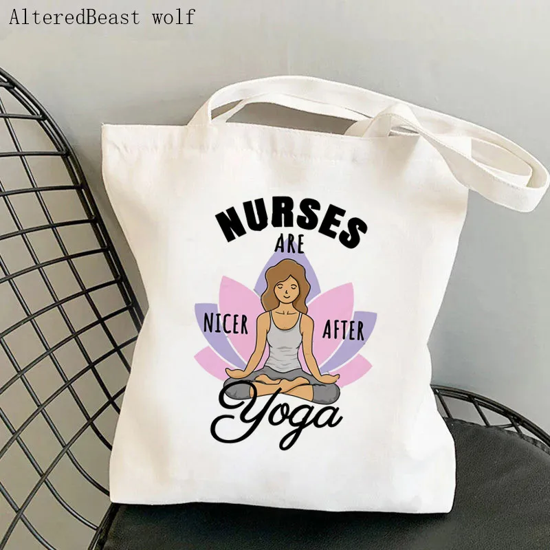 Women Shopper bag Nurse Squad Printed Kawaii Bag Harajuku Shopping Canvas Shopper Bag girl handbag Tote Shoulder Lady Bag
