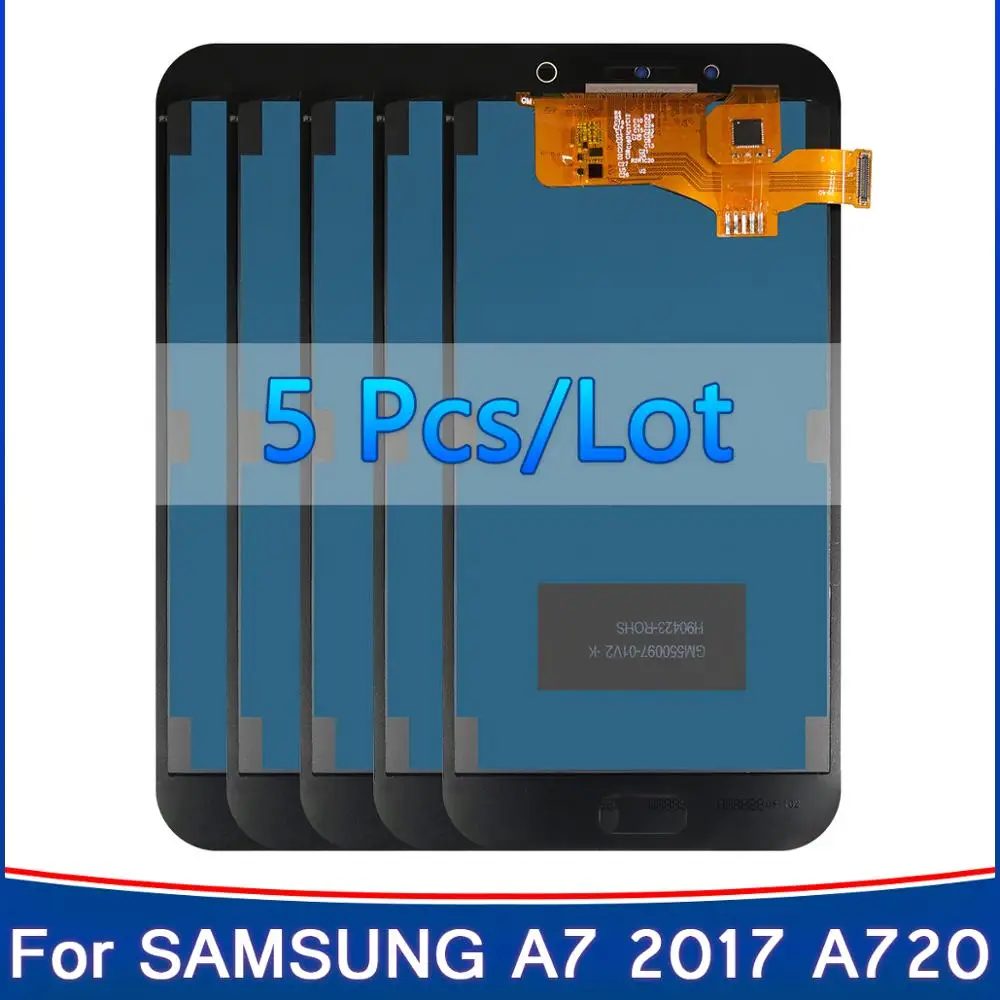 5 шт./лот 100% протестированный ЖК дисплей для Samsung Galaxy A7 2017 A720 A720F SM сенсорный экран
