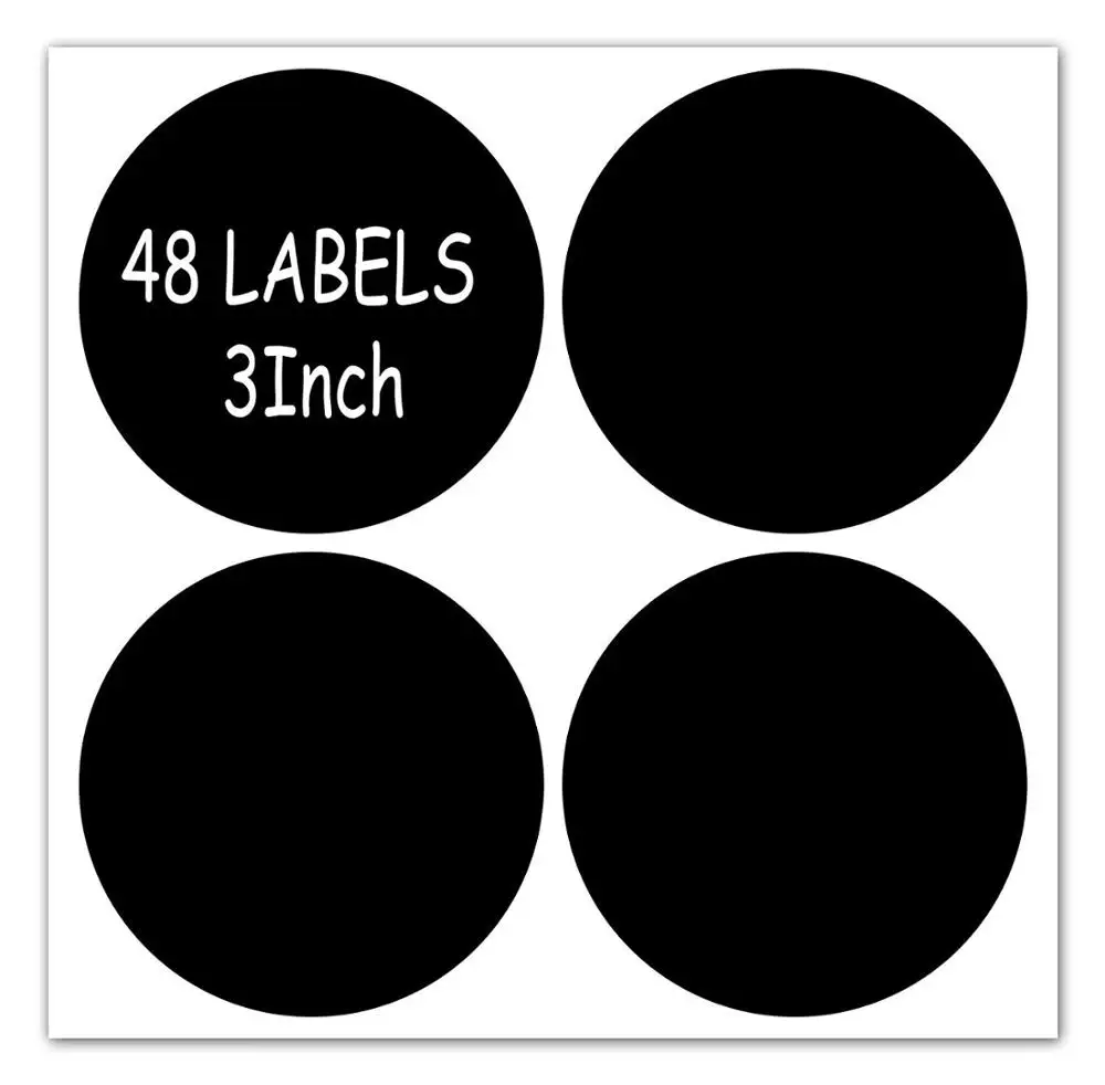 

3" inch Round Chalkboard Labels - Reusable Round Chalkboard Stickers , Used for Spice,Parties, Craft Rooms, kitchen -48Pcs