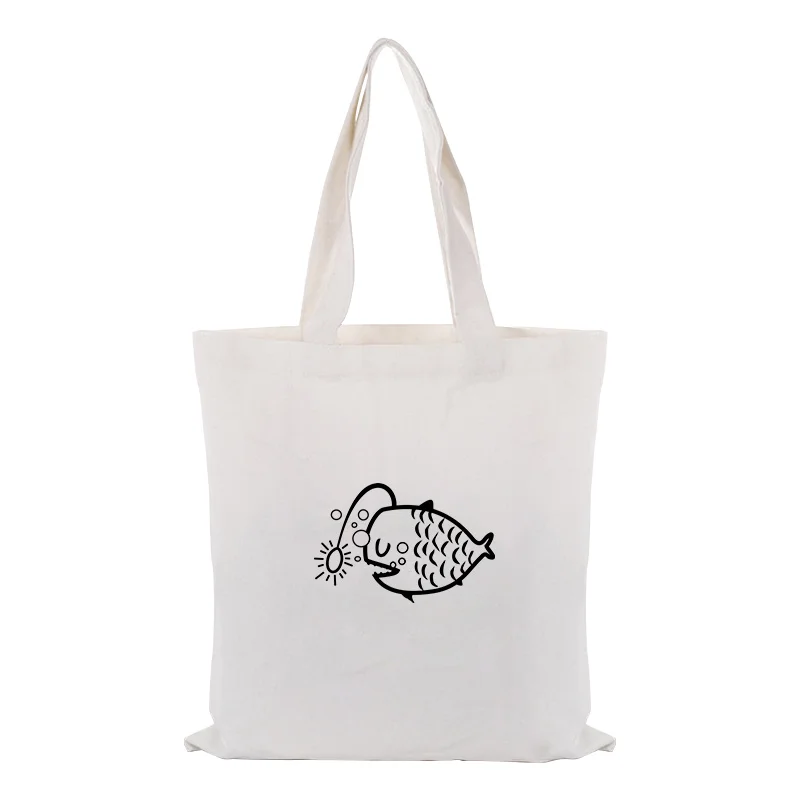 

Handbag Canvas Tote Bag ILLUSTRATION Shopping Bag Custom Print Logo DIY Daily Use Eco Reusable Recycled