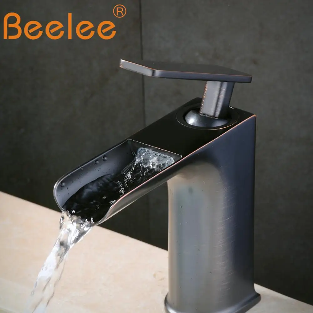 Beelee Новое поступление водопад ванная комната кран масляная резина черный латунь Смесители для раковины сосуд смеситель для раковины BL0607B