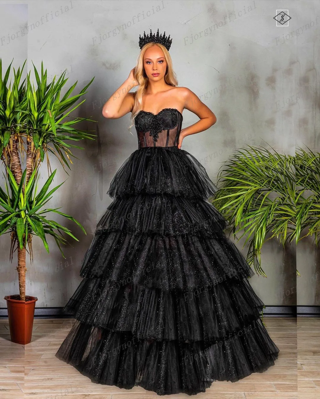 Extra Puffy Tulle Dress Black Ball Gown 