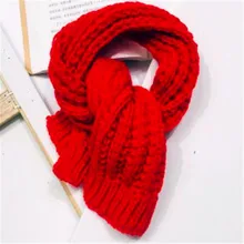 Маленький вязаный шарф, детский однотонный шарф, модный зимний шарф ярких цветов для маленьких мальчиков, коллекция года, HC022