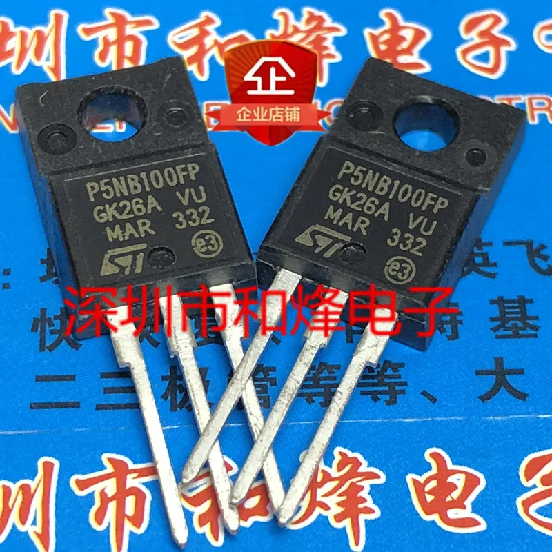 10PCS P5NB100FP STP5NB100FP TO-220F 1000V 5A 100% ű  