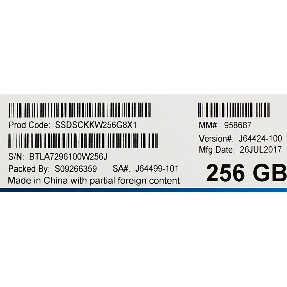 Накопитель SSD Intel Original SATA III 256Gb SSDSCKKW256G8X1 545s Series M.2 2280