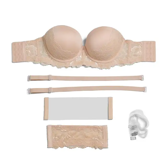 VOGUESECRET Push Up Strapless Invisible Solid Silicone Bras