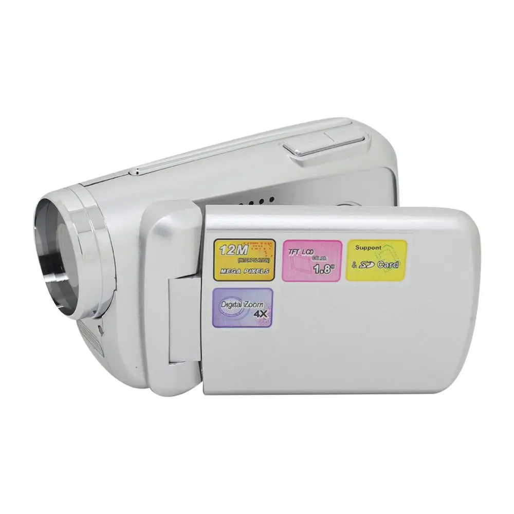 Цифровая камера видеокамеры Портативный видео рекордер 4X цифровой зум дисплей 16 миллионов домашний открытый видео рекордер - Цвет: Серый