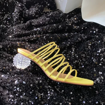 

shui jing gen Ball Surest Slippers Outer Wear Lag Sandals Korean Version of Sweet Outer Wear Slipper