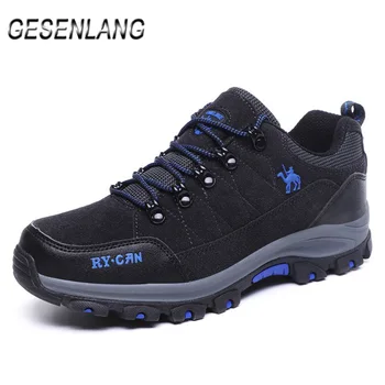 

Men's Trekking Hiking Shoes 2020 Autumn Hunting Mountain Climbing Camping Tourism Anti-Collision Nonslip Trail Outdoor Sneakers