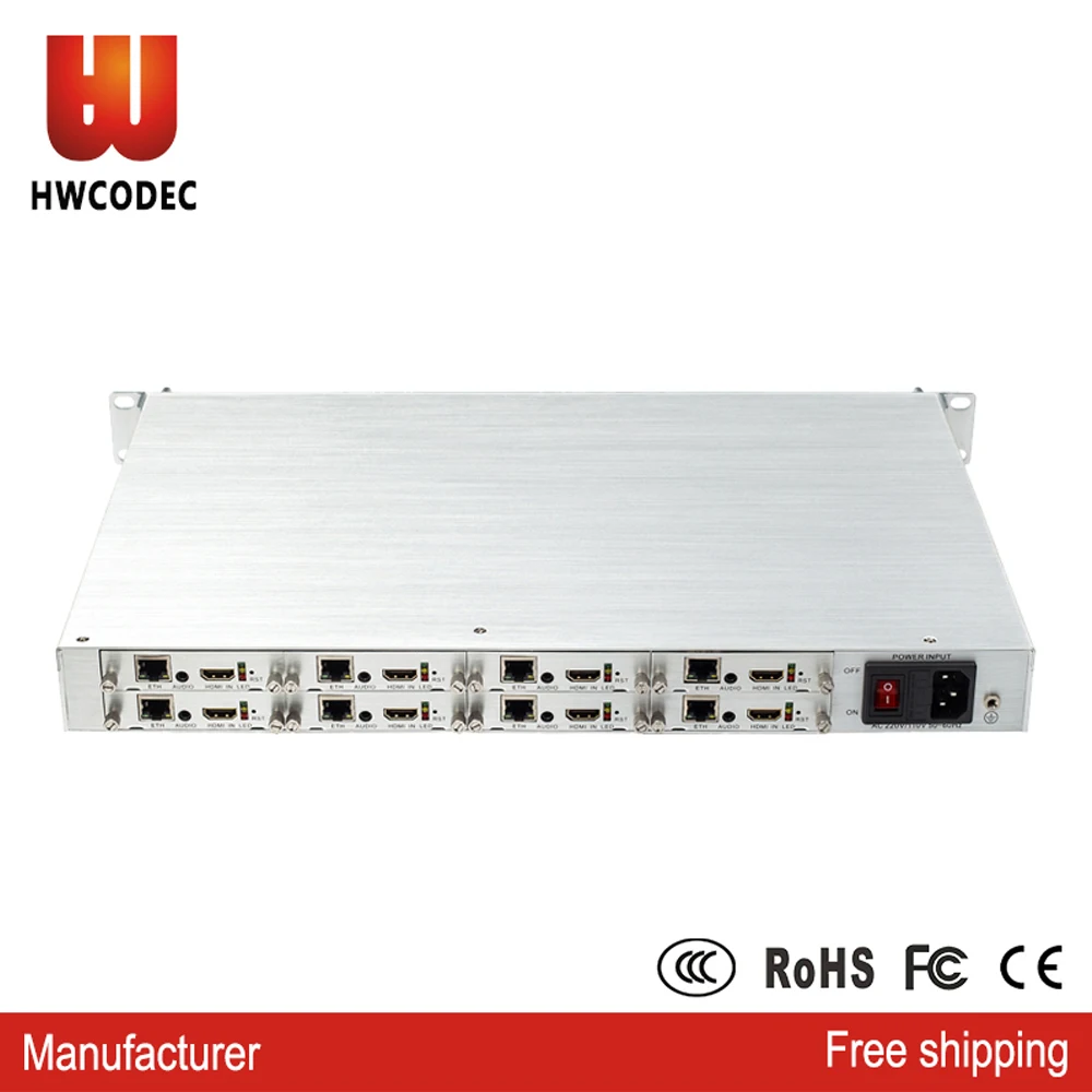 Кодировщик HWCODEC H5118P 1080P 8-канальный кодировщик HDMI H.264 IPTV совместимый с ONVIF RTSP RTMP RTMPS