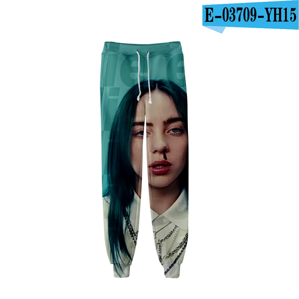 Последние черные с принтом Billie Eilish 3D Популярные брюки для мужчин и женщин, хит сезона осень-зима, 3D Повседневные спортивные штаны для мальчиков и девочек - Цвет: 3D pants