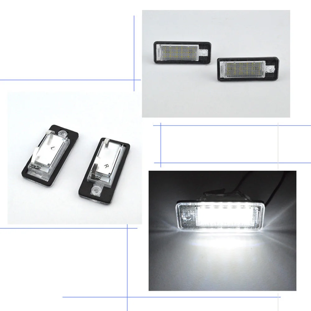 Светодиодные лампы для номерного знака AUDI 18 светодиодный 3528 SMD A3 8P A6 4F белый свет 2