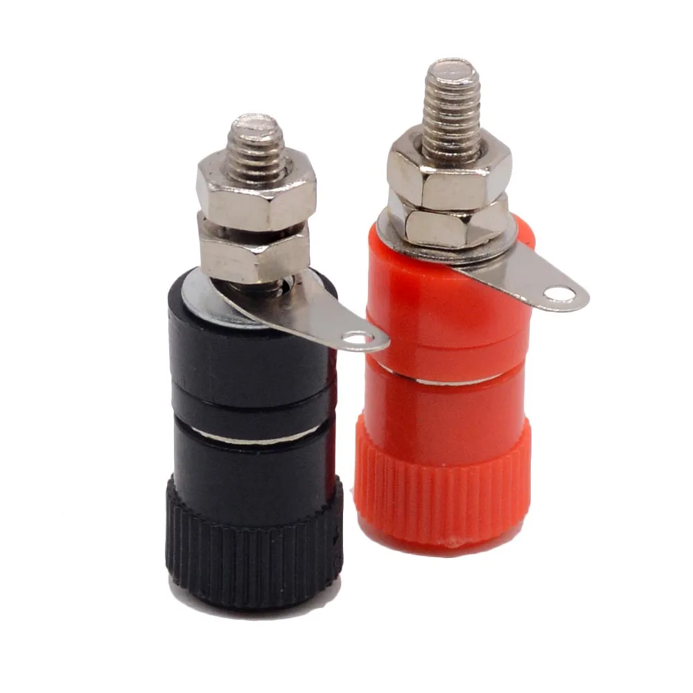 

5PCS 4mm Banana Socket Nickel Plated Binding Post Nut Banana Plug Jack Connector Red Black