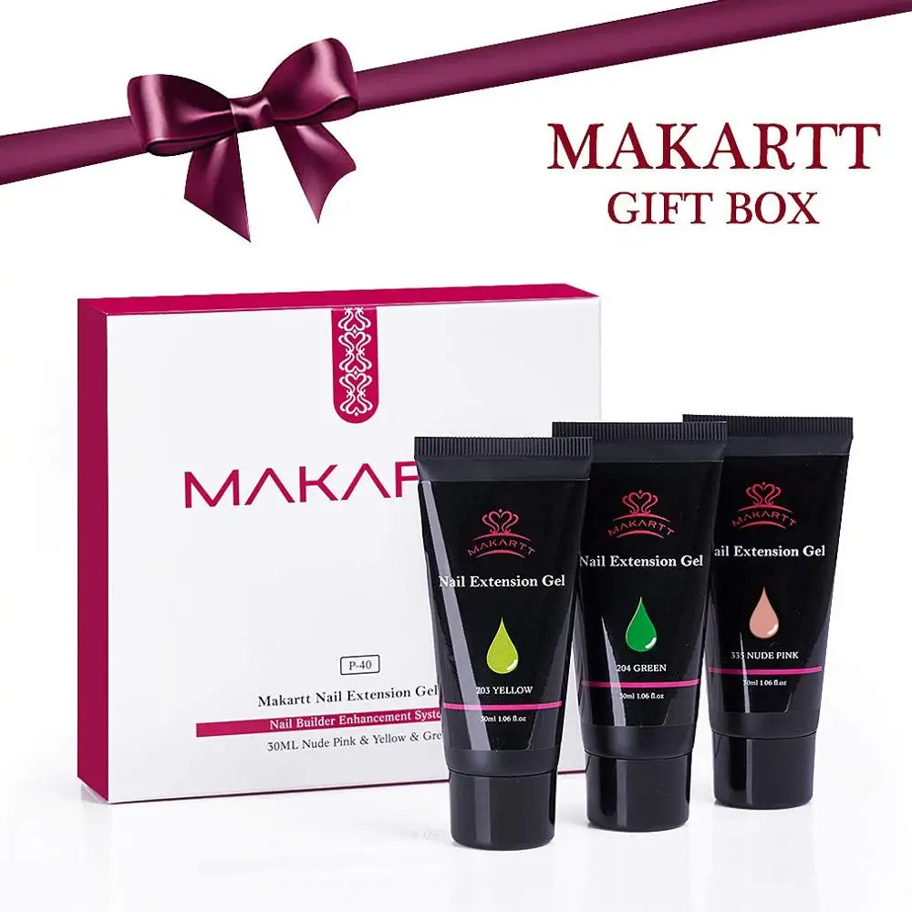Makartt набор гелей для ногтей телесного цвета, розовый, желтый, зеленый, наращивание ногтей